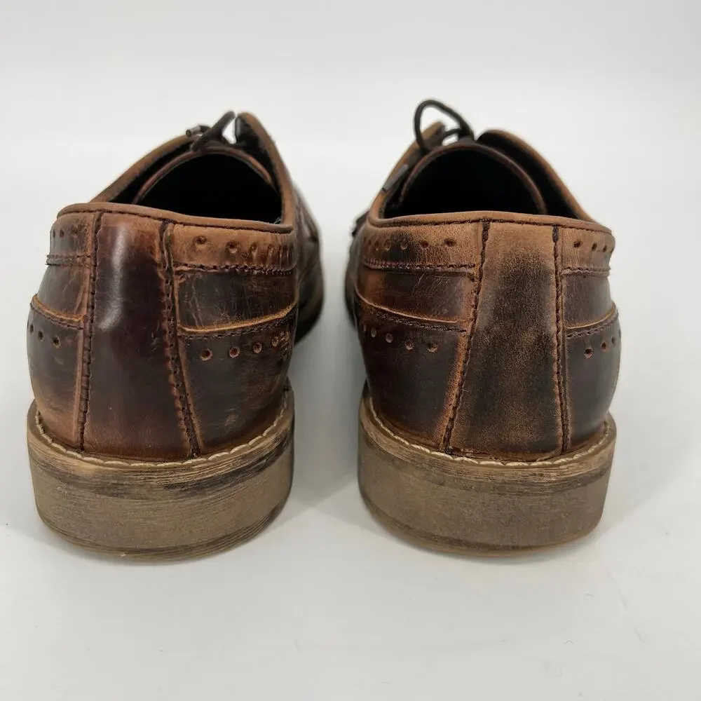 Bed Stu Wingtip Oxford Shoes Mens US 9 / EU 42 Brown Leather Distressed Lace Up